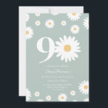 Sage Daisy 90th Birthday Invitation<br><div class="desc">🌼 Célébrez un grand jalon avec notre 90e Invitation anniversaire de marguerite! 🎉 Parfait pour honorer le 90e anniversaire d'un être aimé, cette invitation super présente de belles marguerites et une calligraphie élégante. Personnalisez-le avec tous les détails de la fête pour créer une célébration mémorable et unique. Faites de cet...</div>