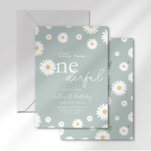 Sage Daisy Little Miss Invitation Merveilleuse