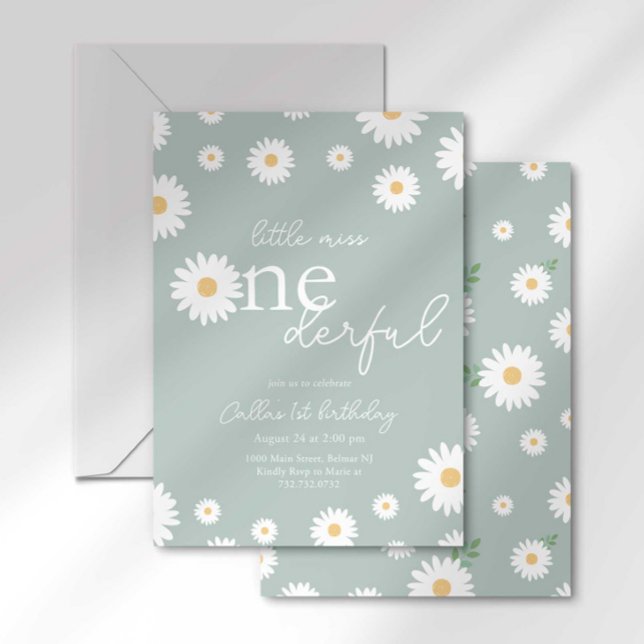Sage Daisy Little Miss Invitation Merveilleuse (Créateur téléchargé)