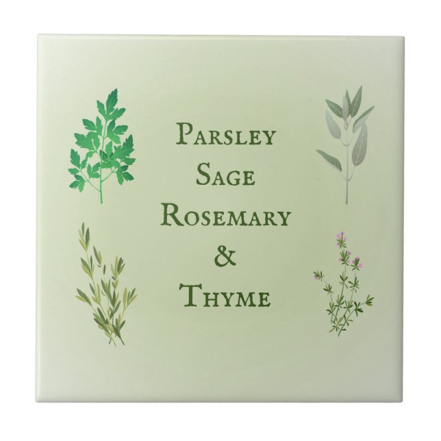 Sage de Parsley Rosemary Thyme Herbe Carreaux en c (Devant)