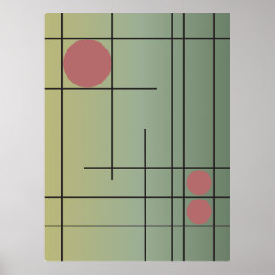 Sage Drift No. 1 — Art mural géométrique moderne P