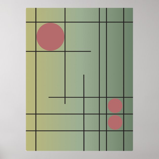 Sage Drift No. 1 — Art mural géométrique moderne P (Devant)