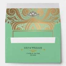 Sage Elegant Artdeco Diamond Mariage Or