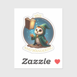 Sage et errance - Sticker pour hibou magicien