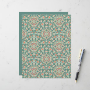 Sage et sable rétro Mandala Art Déco Scallop
