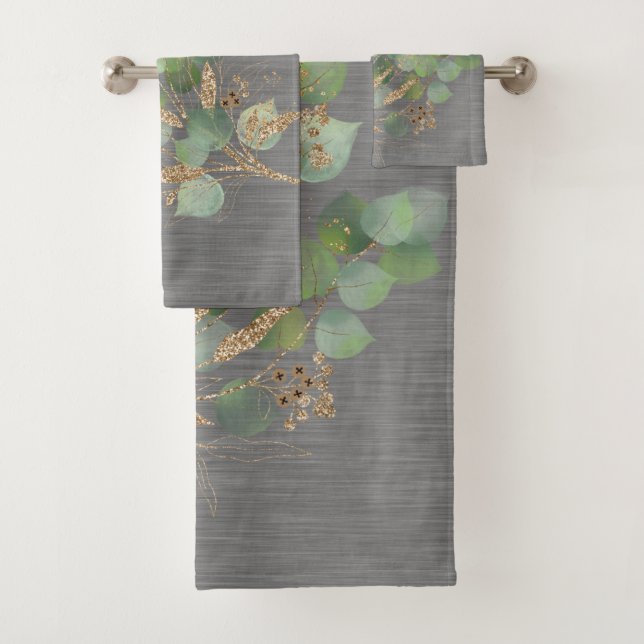 SAGE EUCALYPTUS BAIN EN GRIS MÉTALLIQUE BRUSÉ (En situation)