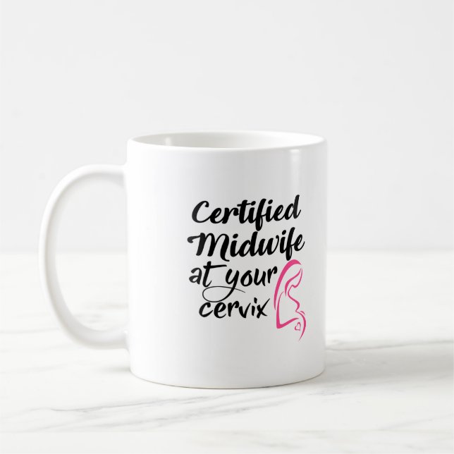 Sage-femme certifiée à votre tasse de café de (Gauche)