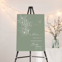 Sage Floral Butterflies Baby in Bloom Affiche de b