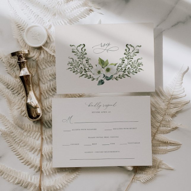 Sage Garden Wedding RSVP Réponse Carte de boîtier (Créateur téléchargé)