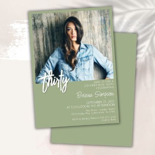 Sage Green 30e anniversaire Invitation photo