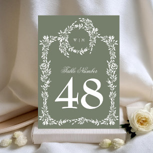 Sage Green 5 x 7 Monogrammes Numéros de tableau de