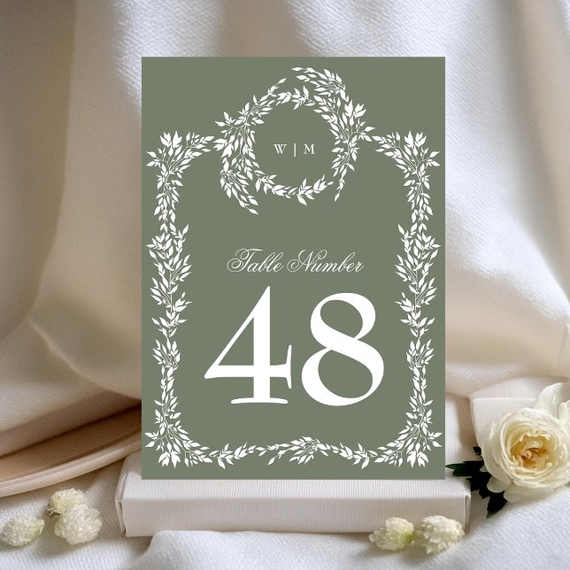 Sage Green 5 x 7 Monogrammes Numéros de tableau de (Créateur téléchargé)