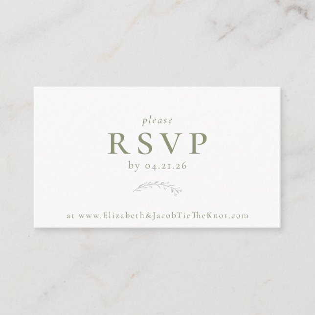 Sage Green Berries et carte RSVP de mariage Feuill (Devant)