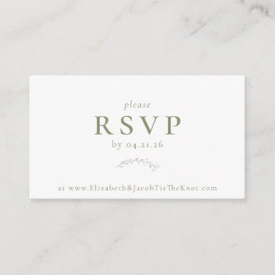 Sage Green Berries et carte RSVP de mariage Feuill