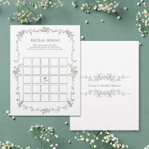 Sage Green 'Bridal Bingo' Fête des mariées Jeu