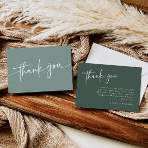 Sage Green Carte de remerciements minimaliste mode