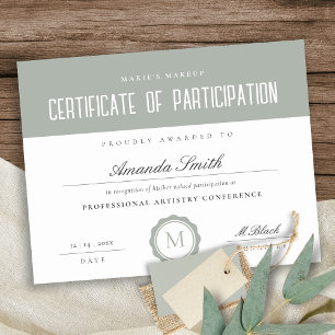 Sage Green Certificat minimal de participation