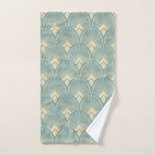 Sage Green, crème, art déco motif, vintage, rust