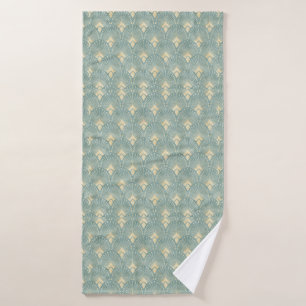 Sage Green, crème, art déco motif, vintage, rust