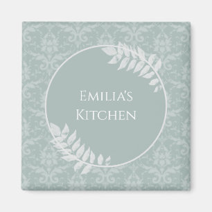 Sage Green Elegant Damask Magnet personnalisé