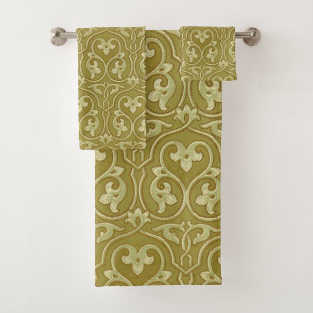 Sage Green et Gold Art Nouveau Motif (En situation)
