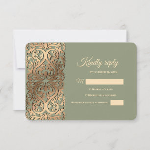 Sage Green et Gold RSVP avec des tons de terre élé