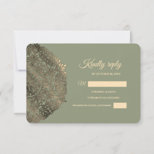 Sage Green et Gold RSVP avec des tons de terre élé