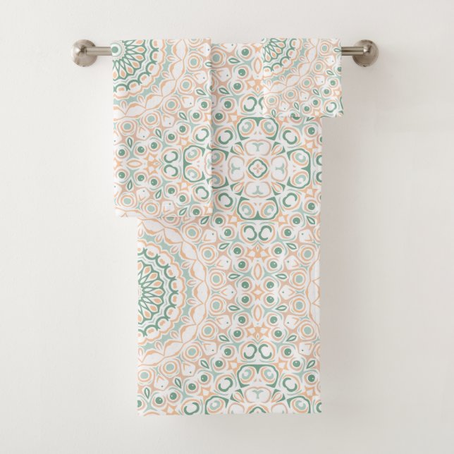 Sage Green et Peach Mandala Motif (En situation)