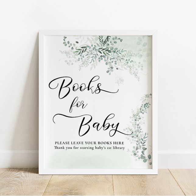 Sage Green Eucalyptus Livres pour Baby Poster (Créateur téléchargé)
