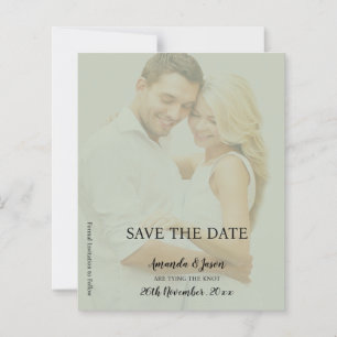 Sage Green Faux Vellum Photo Wedding Enregistrer l
