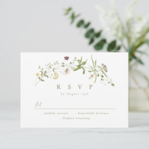 Sage Green Fleur sauvage Rustic Boho Wedding RSVP