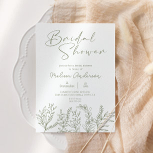 Sage Green Fleurs Boho Bridal Shower Invitation