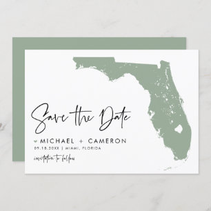 Sage Green Florida Carte Moderne Script minimalist