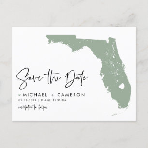 Sage Green Florida Carte Script moderne Enregistre