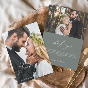 Sage Green Mariage Minimaliste Merci Cartes