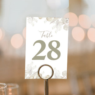 Sage Green Mariage Numéro de table Vert