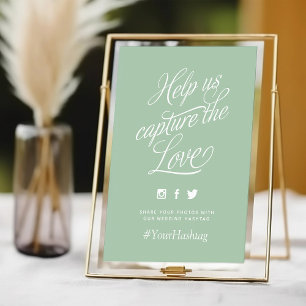 Sage Green Mariage personnalisé Hashtag