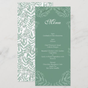 Sage Green Mariage Vintage Botanique Menu