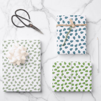 Sage Green mignon Feuille motif blanc cadeau