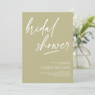 Sage Green Minimalist Bridal Shower Invitation