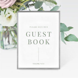Sage Green Moderne Élégant Mariage Livre d'or