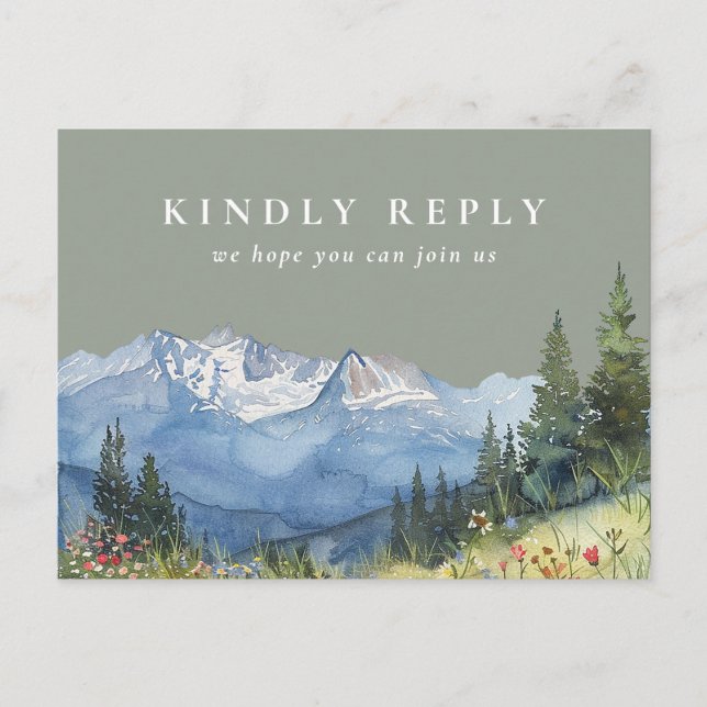 Sage Green Mountain Chanson Demande Carte postale  (Devant)