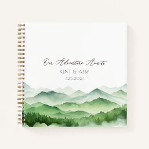 Sage Green Mountain Watercolor Mariage Livre d'or