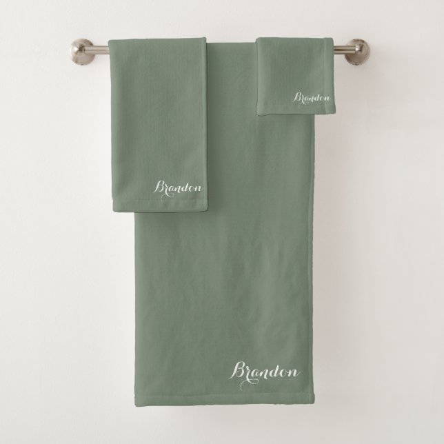 Sage Green Nom Moderne Élégant Monogramme Boho (En situation)