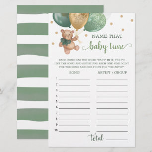 Sage Green Nom Que Bébé Tune Jeu Teddy Ours