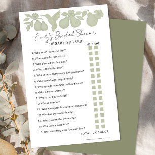 Sage Green Perfect Pear Fête des mariées Il A Dit 