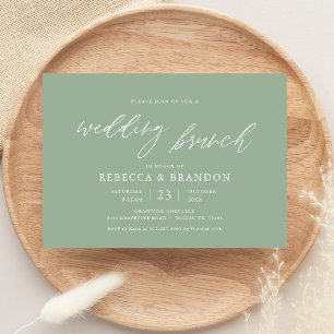 Sage Green Post Mariage Brunch Invitation