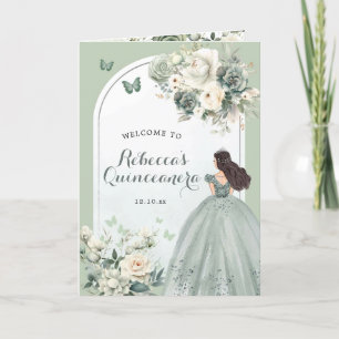 Sage Green Princesse Quinceañera Programme Modèle