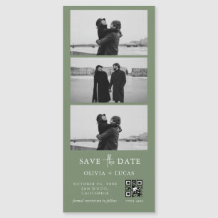 Sage Green QR Code Bande photo Mariage magnétique