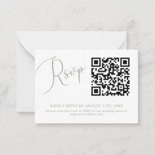 Sage Green QR Code Mariage Site Web Carte RSVP